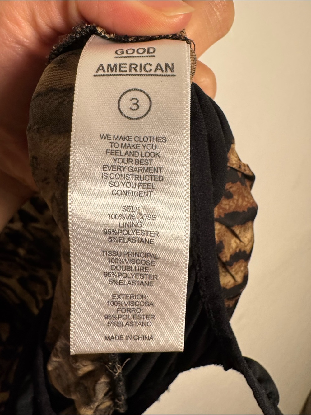 Good American Jaguar Leopard Print Satin Faux Wrap Bodysuit Long Sleeve Large 3 - Picture 7 of 12